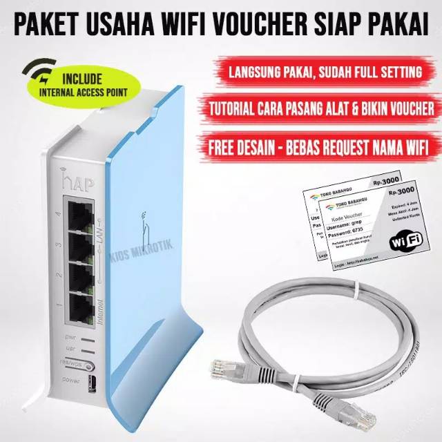 Alat usaha vocer wifi / mikrotik rb941 / siap pakai / full seting