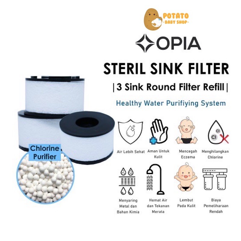 Opia Steril Sink Round Filter Refill Pack isi 3