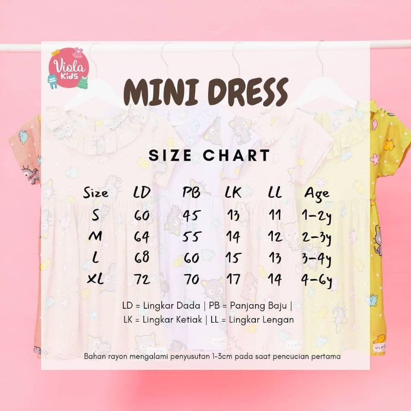 Afsheenastore Dress Anak Rayon Minie