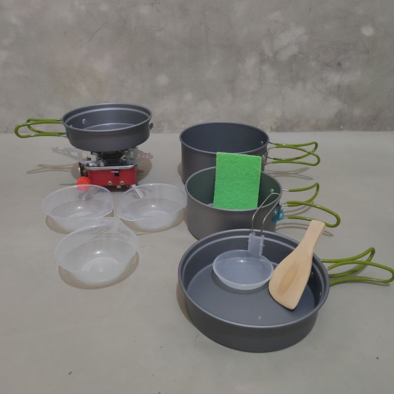 Paket Alat Masak Camping DS/SY301 + Kompor Kovar Portable