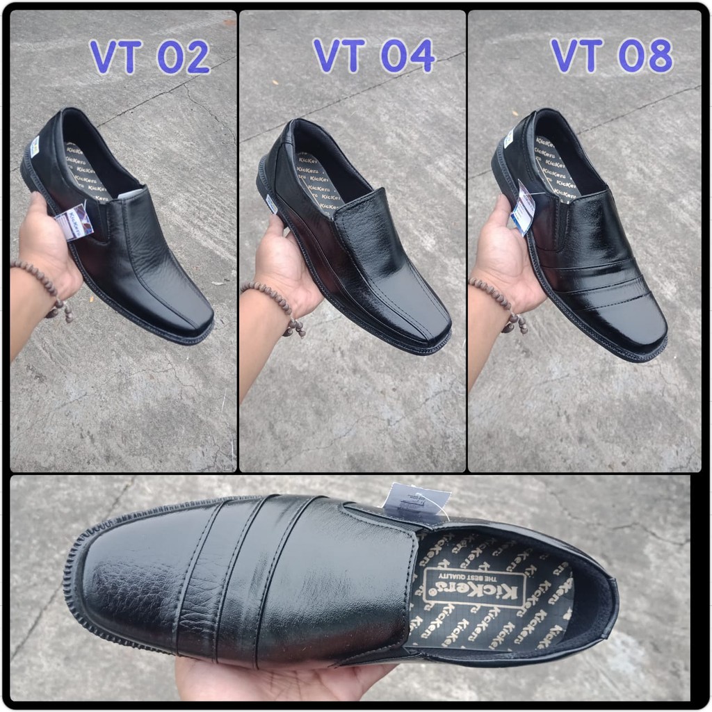 TERLARIS  Sepatu Pantofel Hitam KICKERS Pria Slop Formal Kasual Kerja Kantor Tanpa Tali