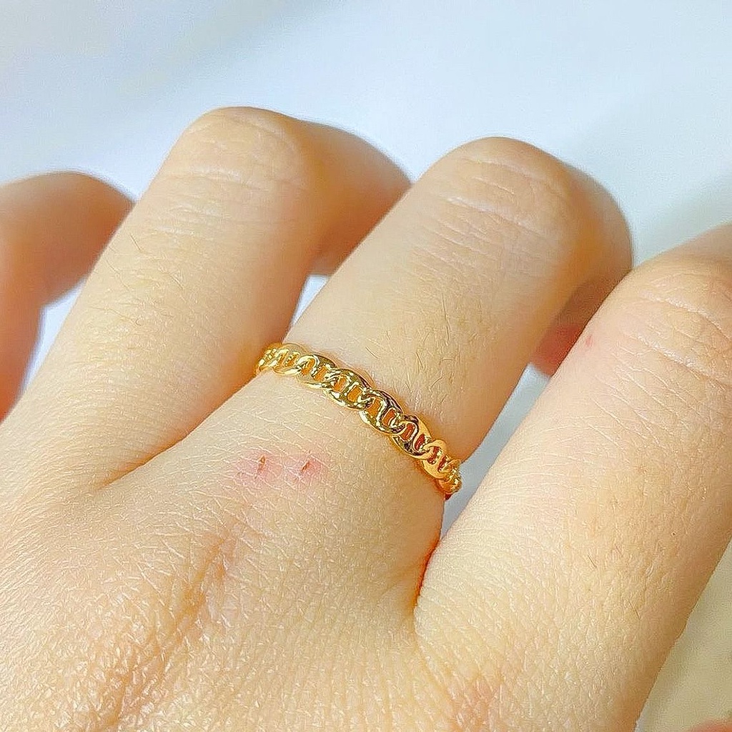 Cincin anak dan dewasa emas asli kadar 700 70 16k beige gold horseshoe diorr herme ringan padat setengah gram baris stylish korean aesthetic nomor no 10 11 12 13 14 15 16 17