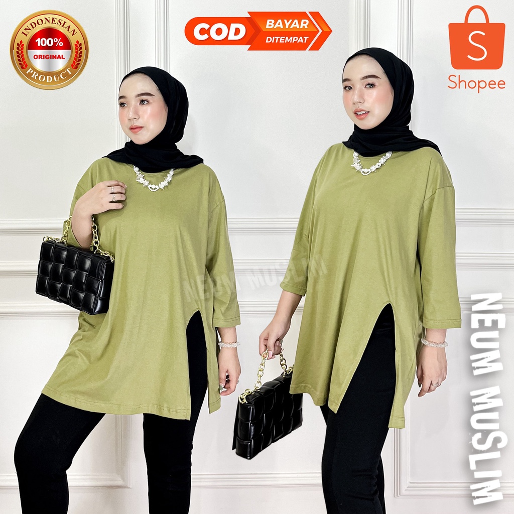 NEUM MUSLIM / TUNIK KAOS OVERSIZE WANITA JUMBO LD 120