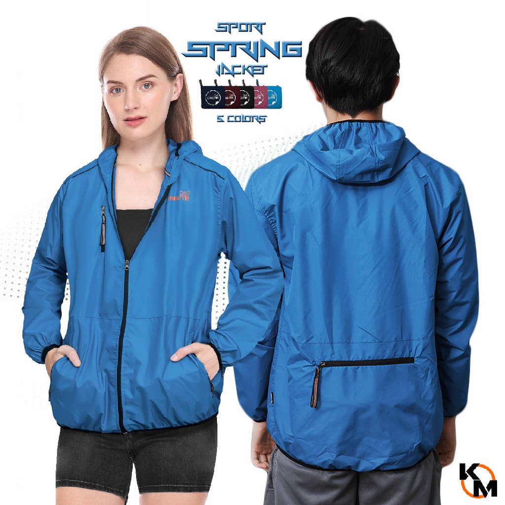 RST269 Jaket Sport Spring Pria Wanita Parasut Hoodie Premium