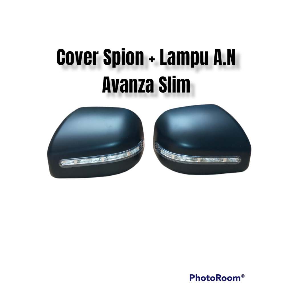 Cover / Tutupan Spion A.N Avanza + Lampu LED Slim Model Ori Ganti / Mirror Cover Lampu Slim HITAM