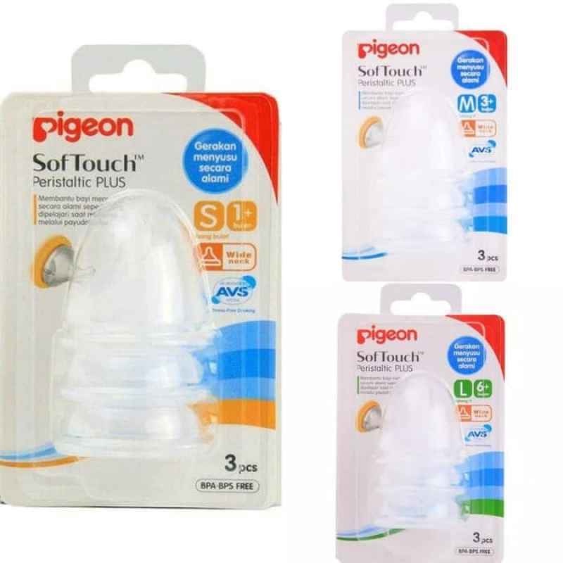 Pigeon Softouch Peristaltic PLUS 3pcs - Nipple Wide Neck