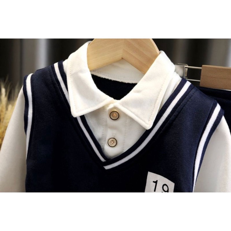 NEW SETELAN SWEATER CARDIGAN KERAH ROMPI BAYI ANAK MOTIF 1971 USIA 6 BULAN-5 TAHUN BEST QUALITY TERBARU TERMURAH POPULER/ SETELAN SWEATER TRENDY SCHOOL KERAH BAYI ANAK LAKI-LAKI/ SWEATER TERBARU KERAH BAYI ANAK/ SETELAN SWEATER KERAH 1971 BAYI ANAK COWOK