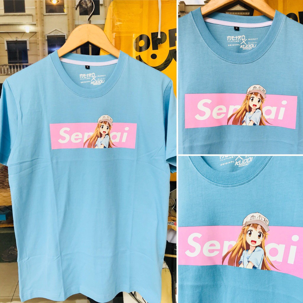 Kaos Senpai Platelet Anone Baby blue