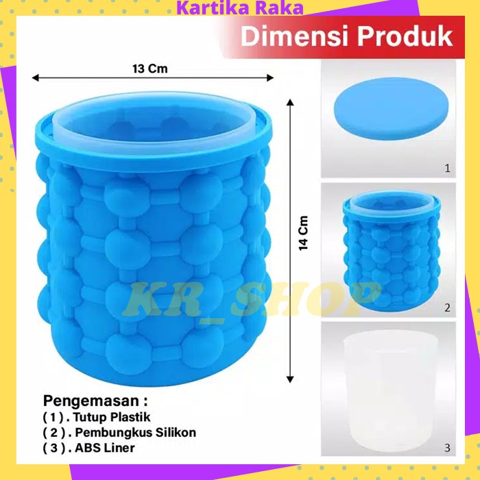 KR Pembuat Cetakan Es Batu Bulat Silikon Silicone Tempat Es Batu Ice Cube Maker 3D Silicone Mold