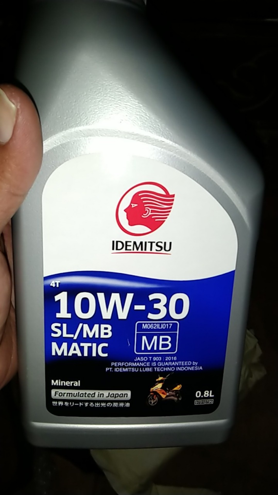 Oli Mesin Idemitsu 4t Matic Sl/mb 10w-30 800ml