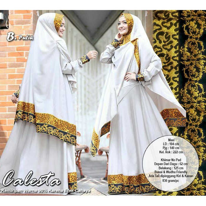 [READY ORI] Gamis Premium CALESTA Syari/ BAJU HIJABERS MUSLIM BUSUI