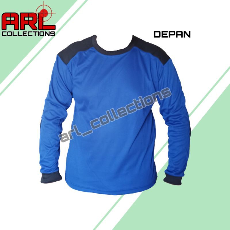 BAJU KAOS T-SHIRT LENGAN PANJANG BIRU/KAOS DECKER PANJANG POLOS/KAOS LENGAN PANJANG LAPANGAN