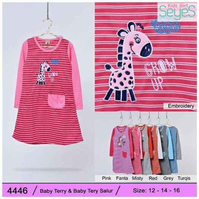 Kaos anak cewek lengan panjang seyes umur 9-11 tahun