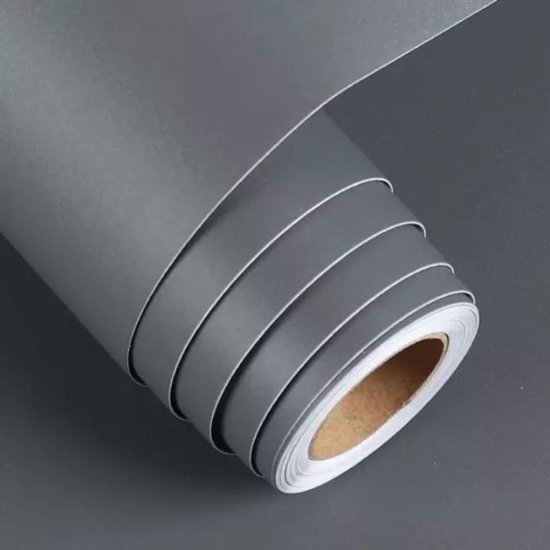 Wallpaper Dinding Polos Sticker Dinding Polos Abu-abu Tua