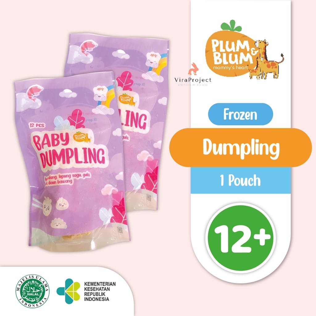 PLUM&amp;BLUM FROZEN BABY DUMPLING / PANGSIT KUAH PANGSIT GORENG AYAM UDANG NO MSG 12PCS