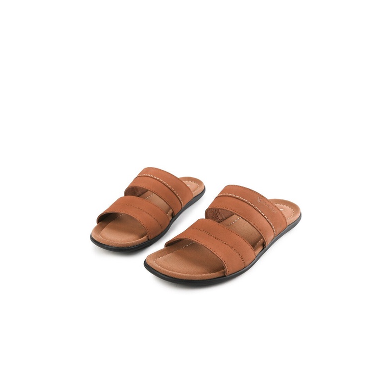 PL52 SANDAL SLIDE PLAYBOY PRIA ORIGINAL CASUAL KULIT BRANDED COKLAT