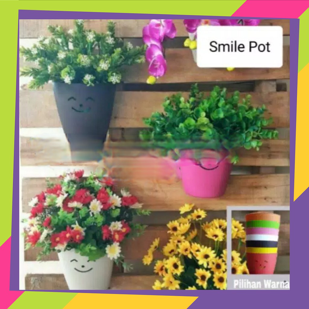 320D / Pot dinding gantung SMILE / Vas SMILE / Pot tempel / Pot cantoal