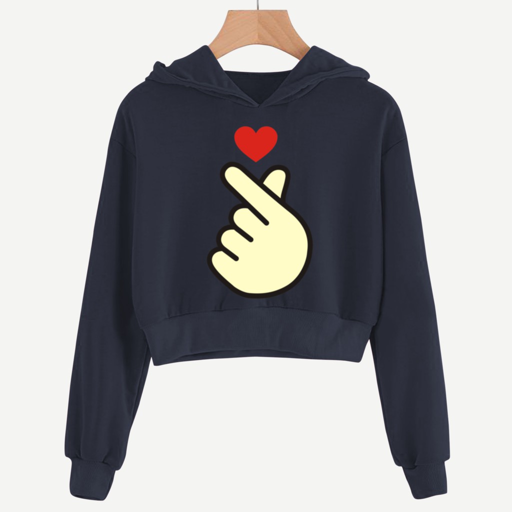 Bess - Sweater Hoodie Crop Murah / Sweater Hoodie Crop FINGER LOVE BIG