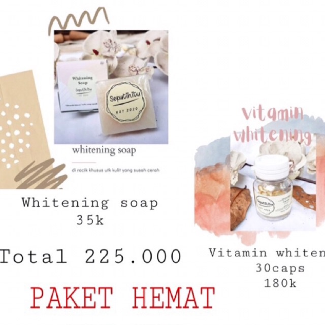 VITAMIN WHITENING BY SEPUTIH.ITU / WHITENING SOAP BY SEPUTIH.ITU / PAKET HEMAT BY SEPUTIH.ITU