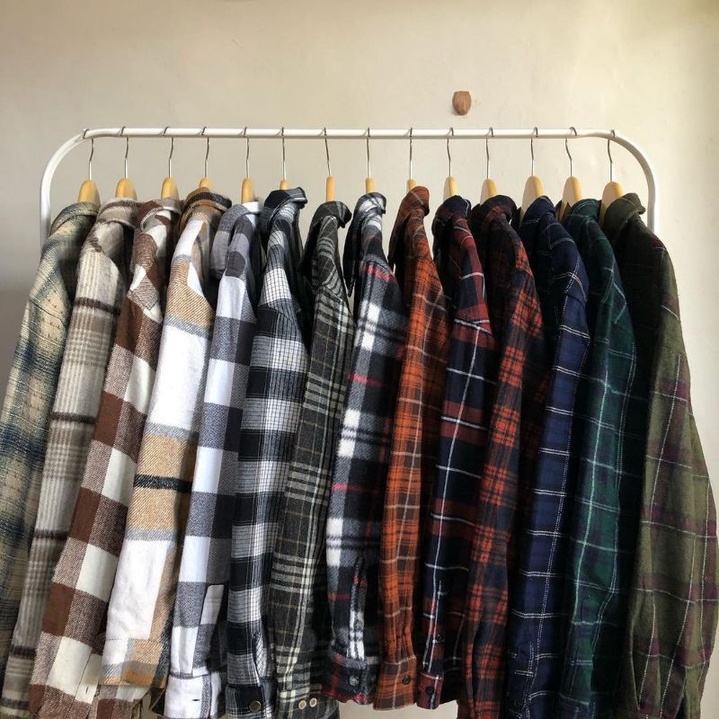 KEMEJA FLANEL PRIA LENGAN PANJANG BAHAN WOLL IMPORT HARGA MURAH KUALITAS DISTRO SIZE JUMBO