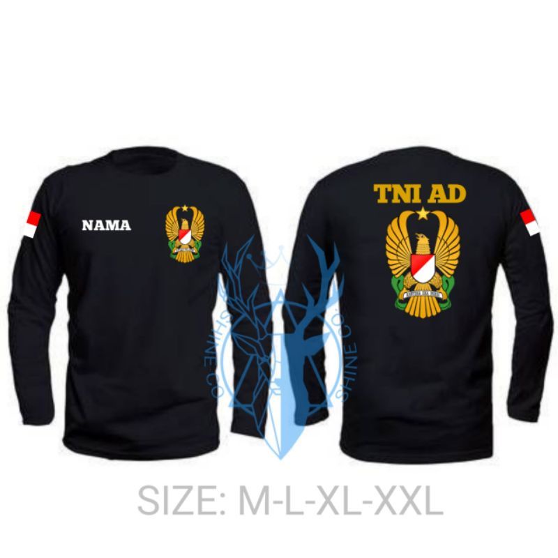 BAJU KAOS TNI AD LENGAN PANJANG GRATIS NAMA