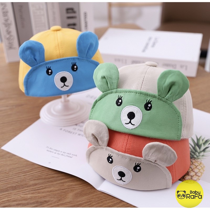 Topi Baseball Bayi Anak Hat Baby 1 sd 4 Tahun Kualitas Impor Model BEAR Dua Warna