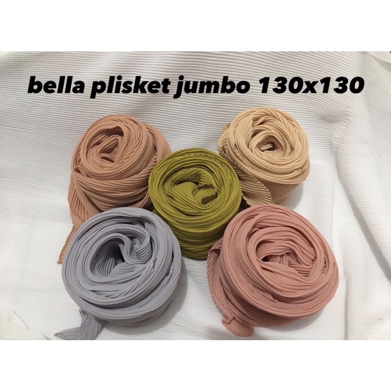 Hijab Segiempat Bella Plisket Jumbo 130x130/ Bella Plisket Jumbo