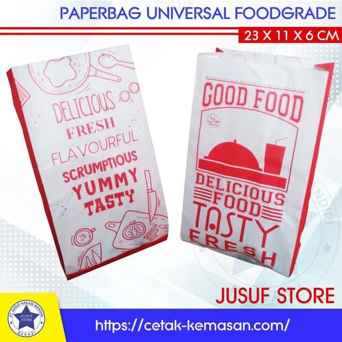 

(TERLARIS) #PAPERBAG #KANTONG #BUNGKUS MAKANAN #KANTONG KERTAS #FOODGRADE - MERAH