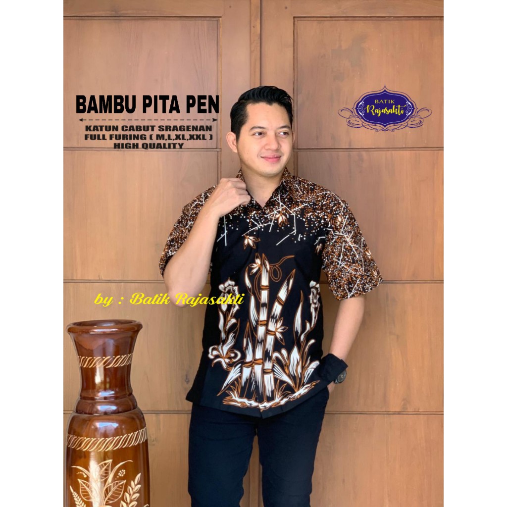 BAMBU PITA RAJASAKTI KEMEJA BATIK SOLO PRIA LENGAN PENDEK LAPIS FURING ATASAN BATIK PREMIUM MODERN KATUN HALUS BAHUWIRYA  BANAMITRA BANAMITRA PUTIH BANGSAWAN BAYU PUTRA BERLIAN BIRU BHARATAYUDA BIMASENA BIRENDRA BIRU INDAH BRAHMAKERTA BRAHMAKERTA MERAH