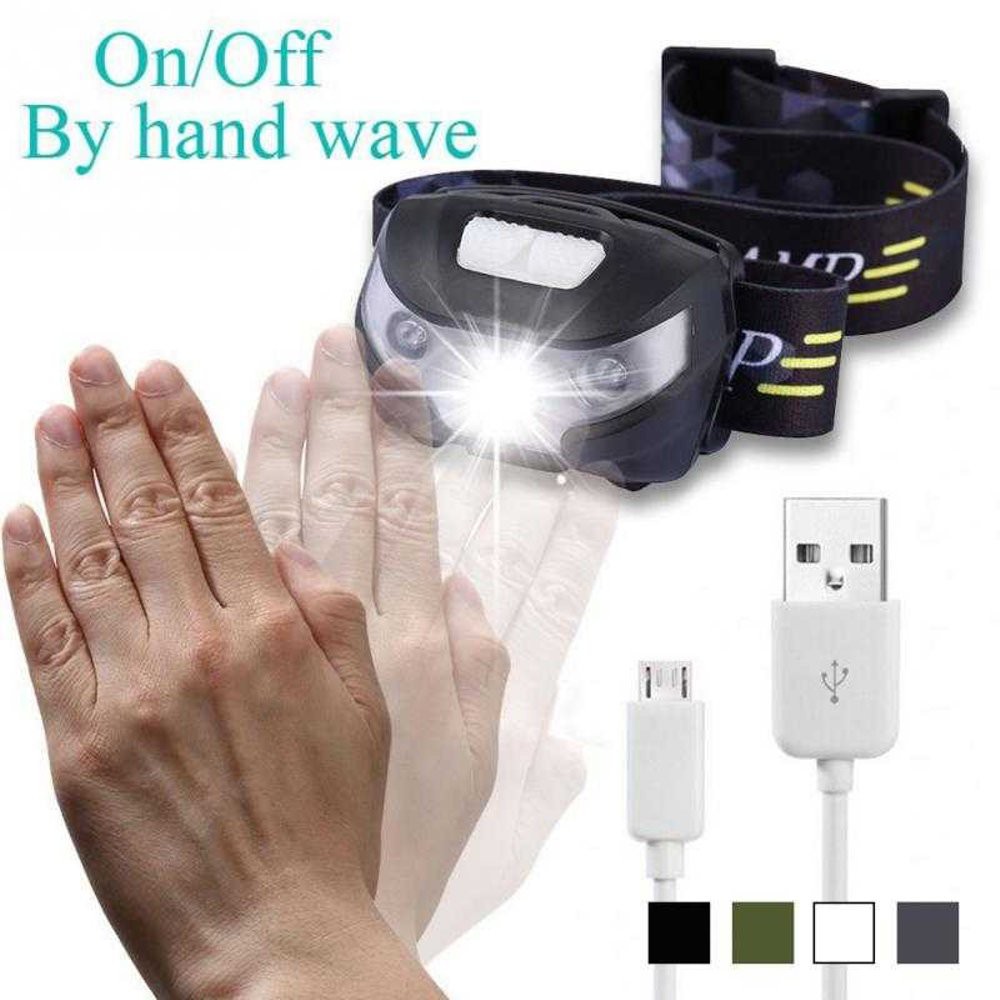 Senter Kepala Led Rechargeable On Off Sensor Gerak