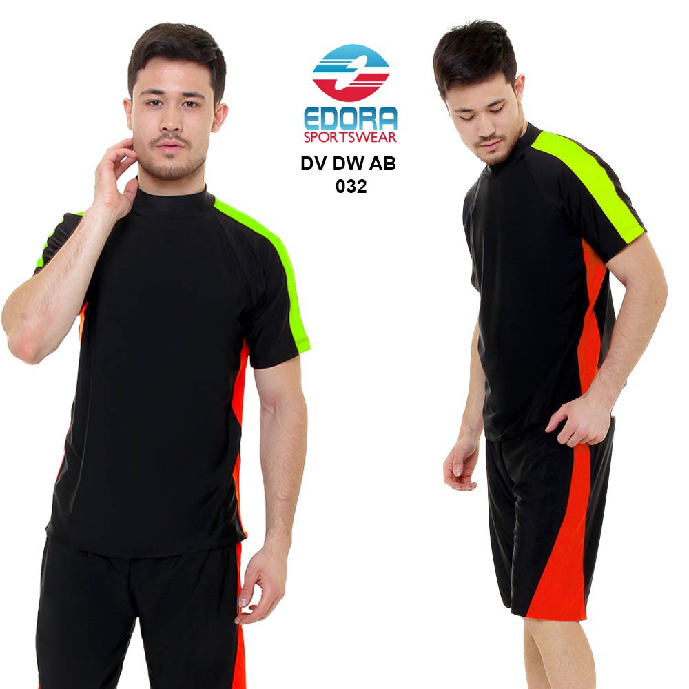 Baju Renang Pria Slim Fit Lengan Pendek DV DW AB EDORA