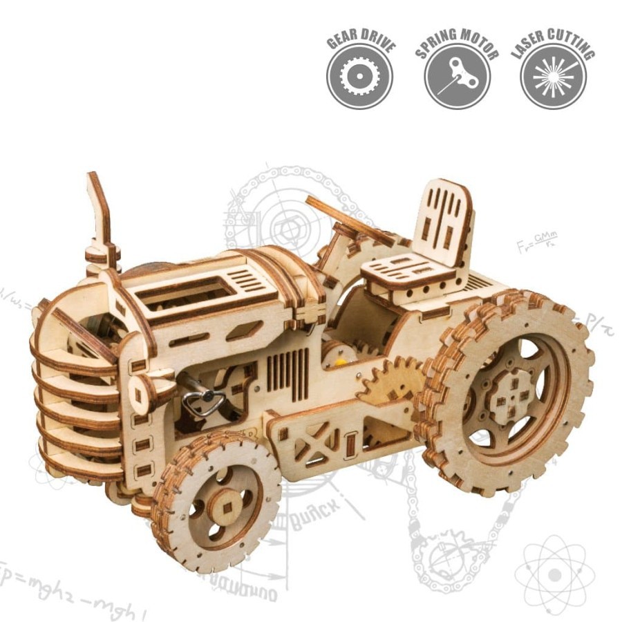 ROLIFE Robotime 3D Puzzle Movement Assembled Wooden Tractor - Lk401 New Hobby And Toy Collection