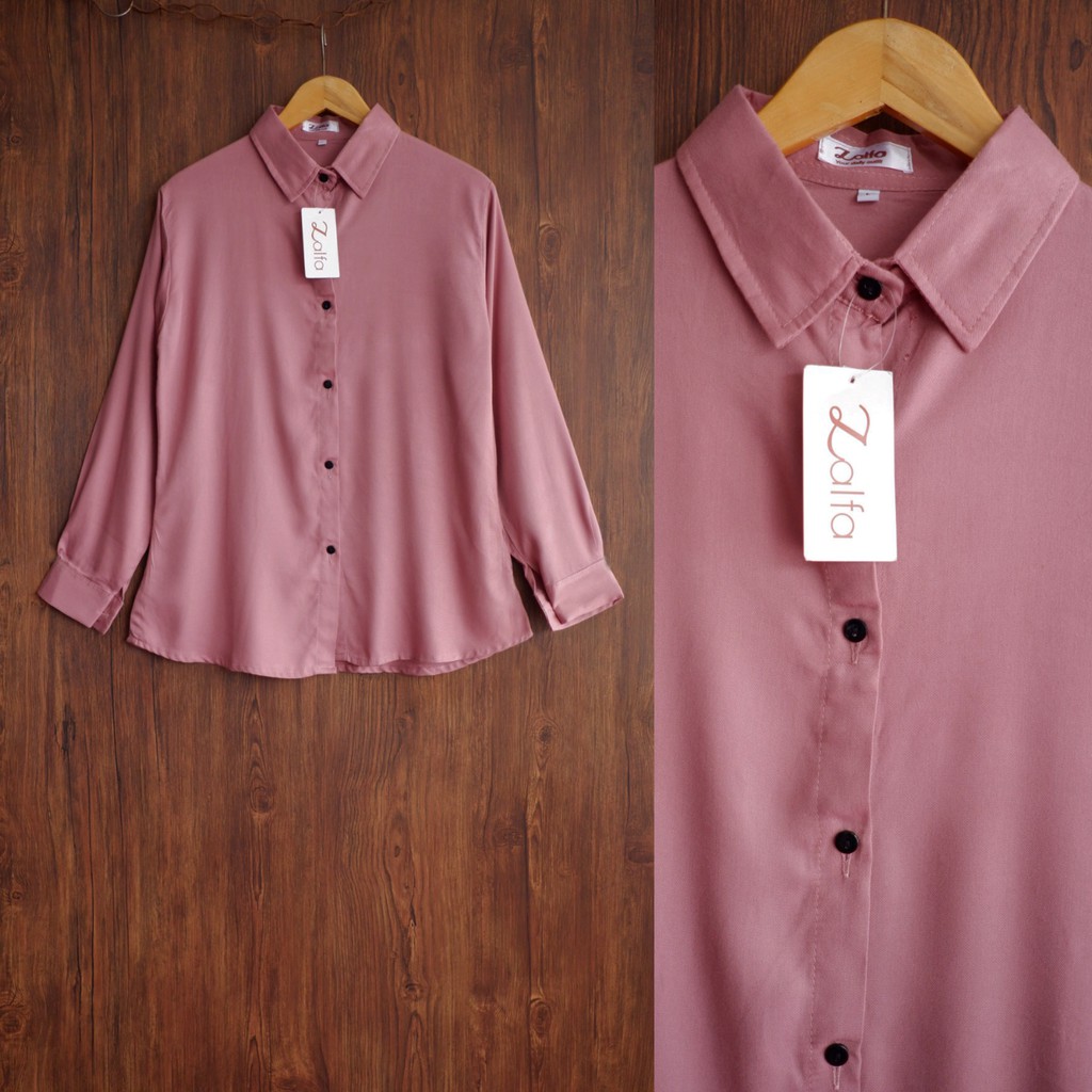 BASIC rayon kemeja by ZALFA OUTFIT-Dusty (R.Twill)