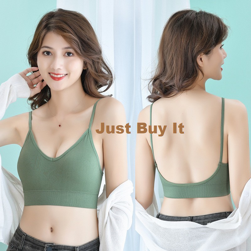 JBI-0056 Sport Bra Wanita Tank Top Seamless Tanpa Kawat Elastis Sexy dengan Busa Kualitas Impor 606