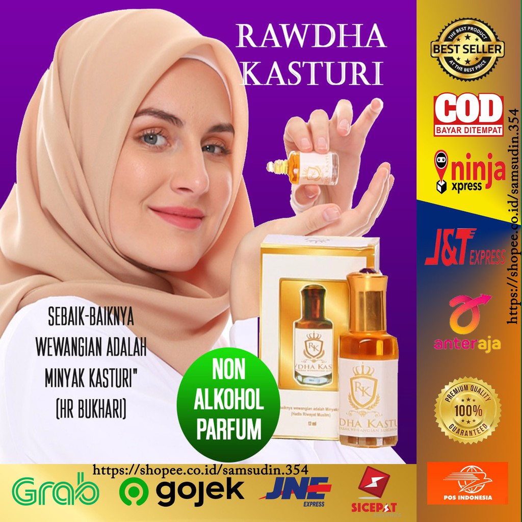 #MINYAK WANGI WANITA / KASTURI  KIJANG KUNING 100% MUNRI 12ML RAWDHA KASTURI