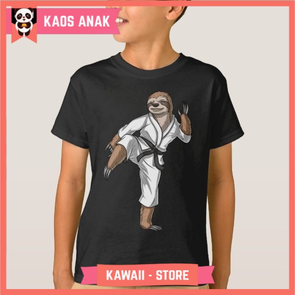 Kaos Baju Anak Sloth Karate 97895