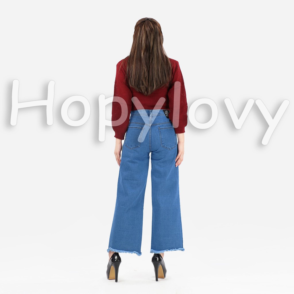 Hopylovy Celana Kulot Jeans Wanita | Celana Jeans Kulot Wanita | Celana Boyfriend Kulot Jeans Kenzie