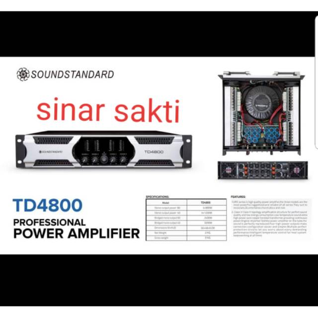 POWER AMPLIFIER SOUNDSTANDARD TD4800/TD 4800 4 CHANNEL 4 x 800 watt