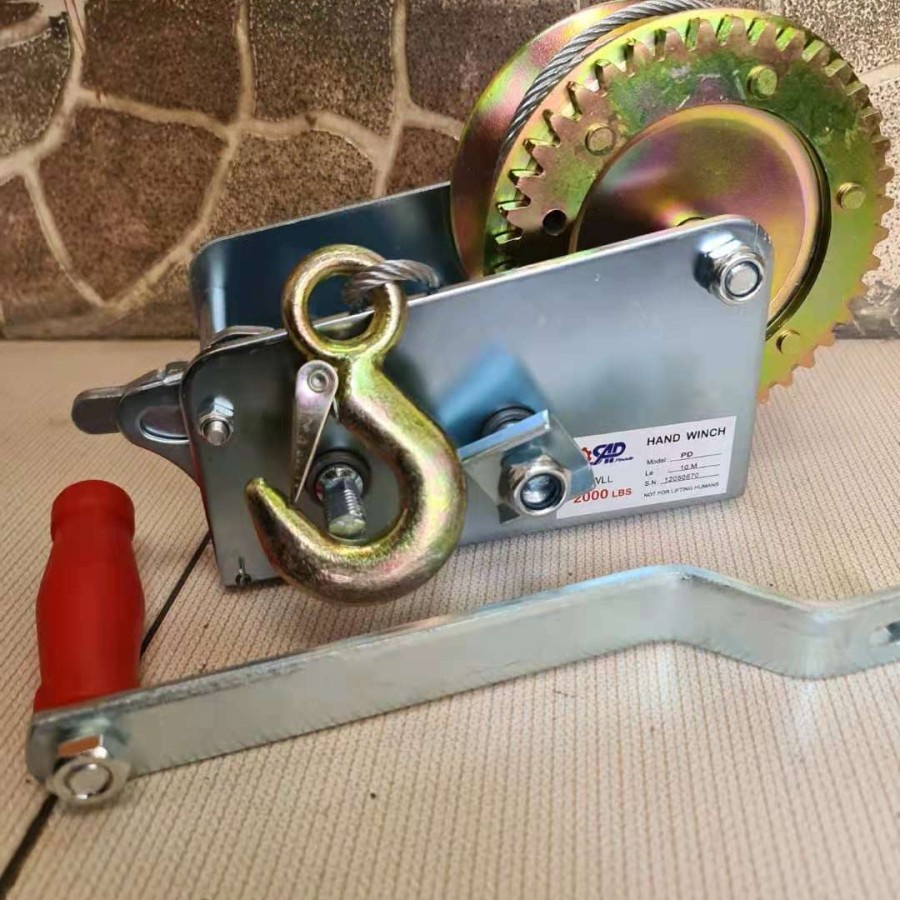 hand winch 2000 lbs manual katrol gear 1000 kg