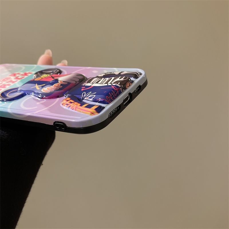 3D Beberapa Warna Pola Beruang Kecil Casing Ponsel iPhone 12 13 11 Pro Max X Xs Max Xr Jpbl