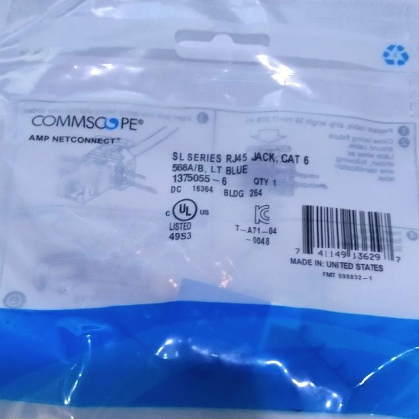Jual AMP Commscope Modular Jack Cat6 Biru Original Shopee Indonesia