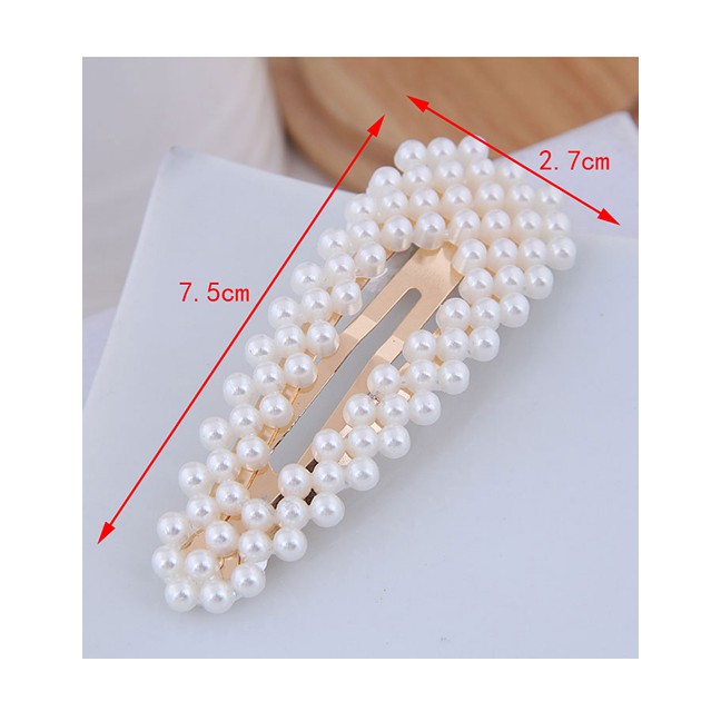 LRC Jepit Rambut Fashion Gold Pearl Hair Clip A58526