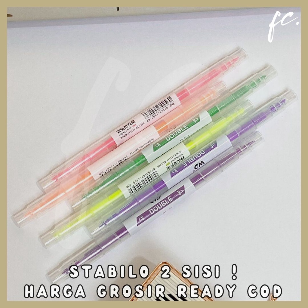 

1 Set isi 6 Pcs Highlighter / Color Marker Spidol Warna 2 Sisi Premium Import Korean Japan Grosir Ready COD