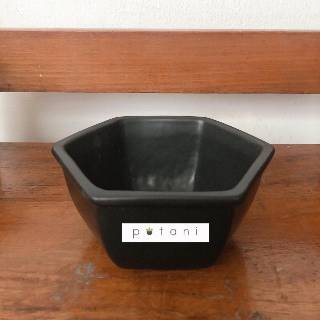 Pot keramik bonsai hitam coklat tua putih A524M Pot keramik bonsai hitam coklat tua putih A524M