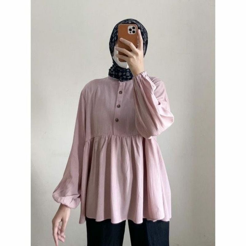 Rani kemeja wanita blouse crincle airflow