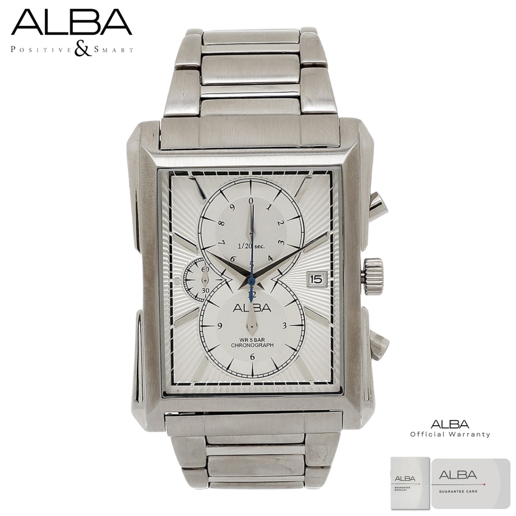 Alba Pria AF8L35 Jam Tangan Pria Alba PRESTIGE AF8L35X1 Quartz Stainless Steel Strap