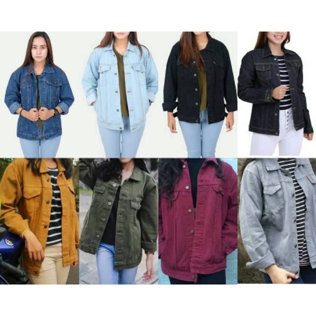 JAKET JEANS  WANITA JUMBO LD 122cm XXXL MUAT UNTUK 100KG