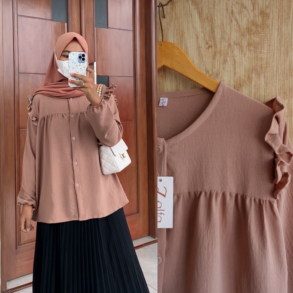 MARTHA blouse by ZALFA OUTFIT / blouse polos / kemeja polos / blouse crincle