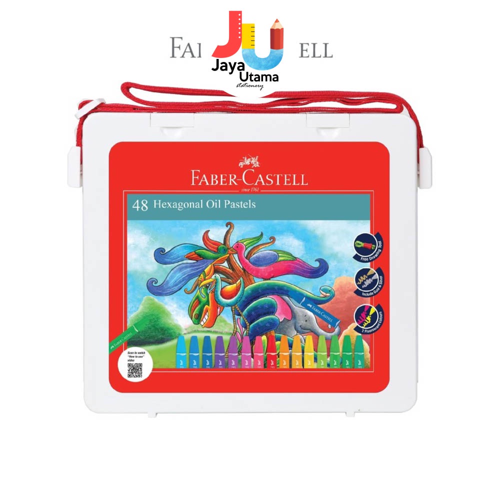 

Faber Castell Crayon Oil Pastel Mewarnai 48 Warna White Case