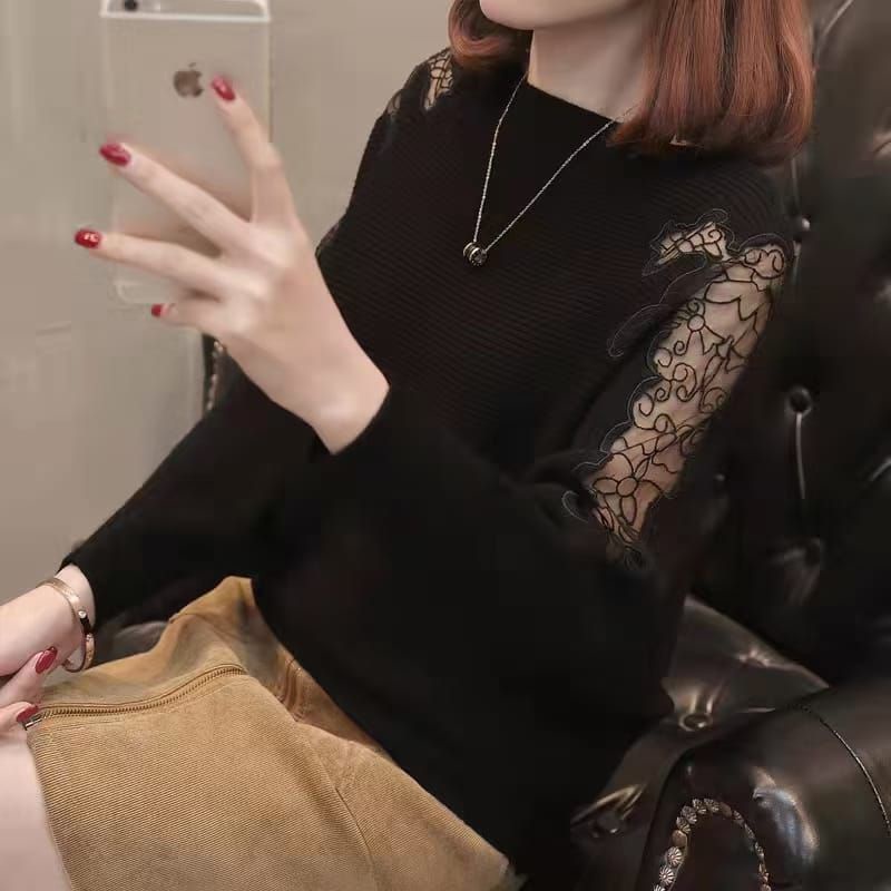 DBK/ ATASAN RAJUT IMPORT WANITA / KNITWEAR RAJUT KOMBI RENDA IMPORT